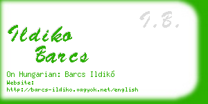 ildiko barcs business card